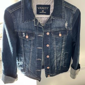 Distressed denim jacket